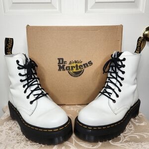 Dr. Martens White Jadon Polish Smooth 8 Eye Boots Size 6 (Womens)